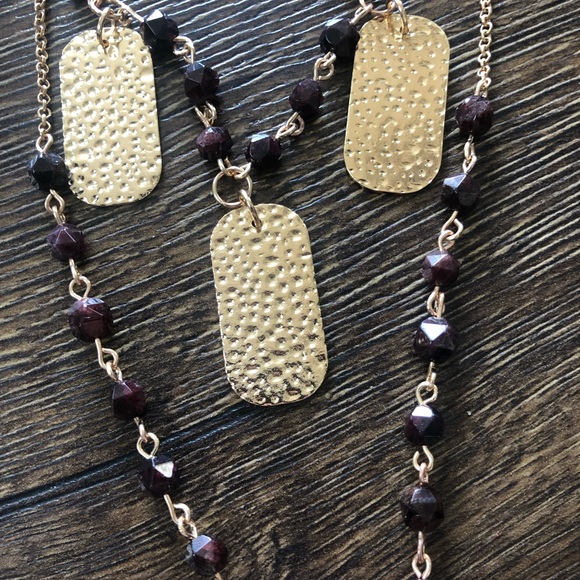 Handmade garnet necklace and earring set - Picture 4 of 5